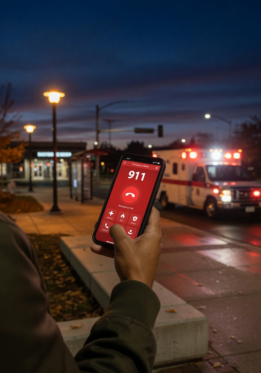 Calling emergency services during a medical emergency