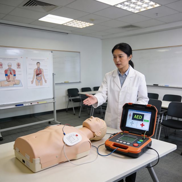 AED device and first aid kit
